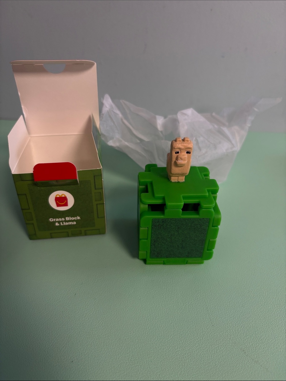 McDonald’s Happy Meal A Minecraft Movie Grass Block & Llama Toy, Kids Toy